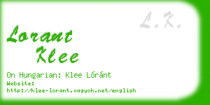 lorant klee business card